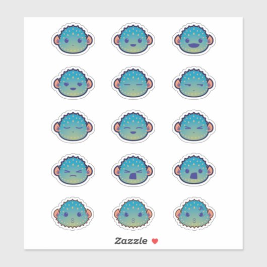 Sticker Cute Poisson (Feuille)