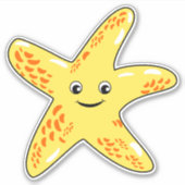 Sticker Cute poisson d'étoile souriant (Devant)