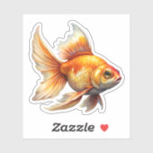 Sticker Cute poisson d'or (Feuille)