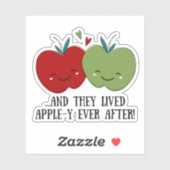Sticker Cute pomme (Feuille)