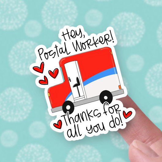 Sticker Cute Postal Worker Merci Camion de Postes Canada