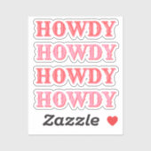 Sticker Cute Preppy Girl Howdy Pink (Feuille)