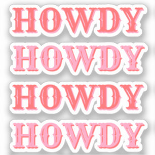 Sticker Cute Preppy Girl Howdy Pink