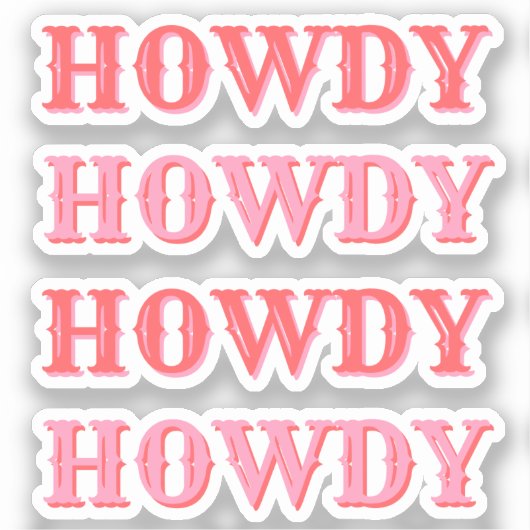 Sticker Cute Preppy Girl Howdy Pink (Recto)