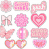 Sticker cute preppy pink (Devant)