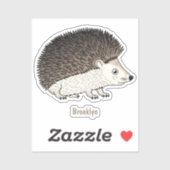 Sticker Cute prickly hedgehog cartoon (Feuille)