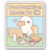 Sticker Cute Productive Canard Mode Productif Sur Drôle (Devant)