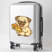 Sticker Cute pug donut cartoon funny munching  (Sur valise)