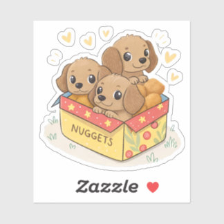Sticker Cute puppies nuggets