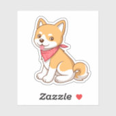 Sticker Cute Puppy Dog Shiba Inu (Feuille)