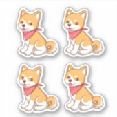 Sticker Cute Puppy Dog Shiba Inu 4 (Devant)