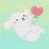 Sticker Cute Puppy with Heart Balloon (Devant)