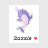 Sticker - Cute Purple Narwhal. (Feuille)