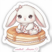 Sticker Cute Rabbit on Fluffy Pancake-Pancake Pajama Bunny (Recto)