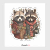 Sticker Cute Raccoon (Feuille)