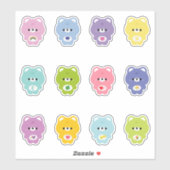 Sticker Cute Rainbow Bear (Feuille)