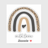 Sticker Cute Rainbow Leopard Motif (Feuille)