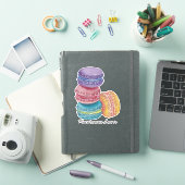 Sticker Cute Rainbow Macaroons In Watercolor (Couverture iPad)