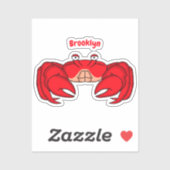 Sticker Cute red crab cartoon (Feuille)