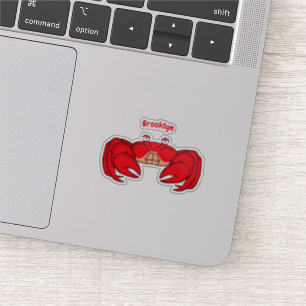 Sticker Cute red crab cartoon