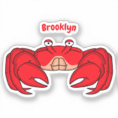 Sticker Cute red crab cartoon (Recto)