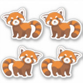 Sticker Cute Red Panda Set of 4 (Devant)