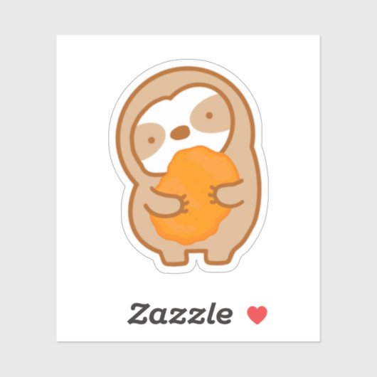 Sticker Cute Restauration Rapide Poulet Nugget Sloth (Feuille)