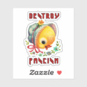 Sticker Cute Retro Chick - Détruire le fascisme (Feuille)