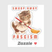 Sticker Cute Retro Kitten - Balayer le fascisme (Feuille)