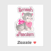 Sticker Cute Rétro Kitten - Fascisme Smash (Feuille)