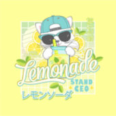 Sticker Cute Retro Lemonade Stand CEO Anime Cat (Devant)