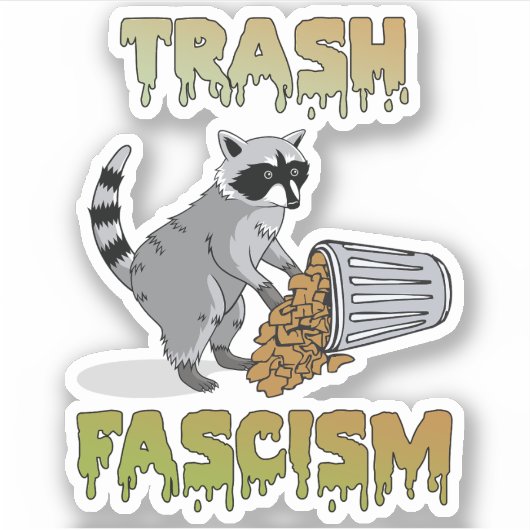 Sticker Cute Retro Raccoon - Trash Fascisme (Devant)
