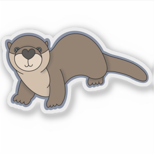 Sticker Cute River Otter (Devant)