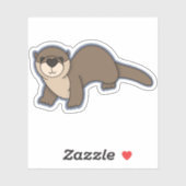 Sticker Cute River Otter (Feuille)