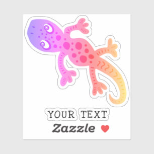 Sticker Cute rose Gecko Lizard Dessin Enfants