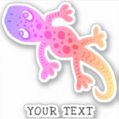 Sticker Cute rose Gecko Lizard Dessin Enfants (Devant)