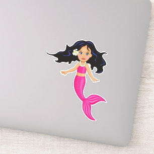 Sticker Cute rose mermaid fille art