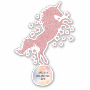 Sticker Cute rose Parties scintillant Glam Unicorn