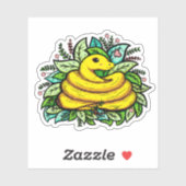Sticker Cute serpent (Feuille)