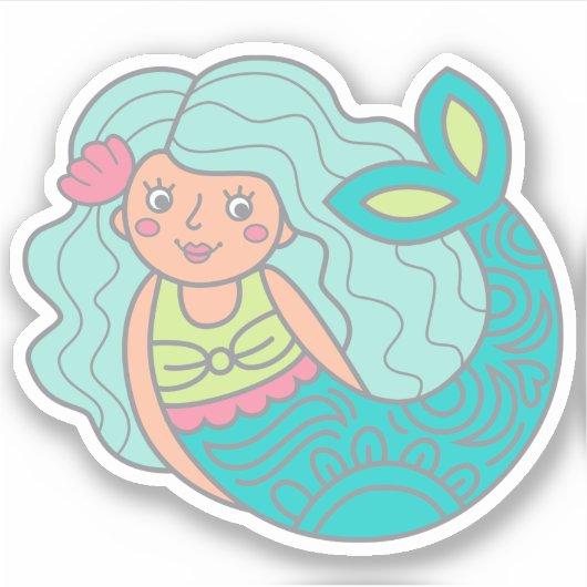 Sticker Cute sirène (Devant)