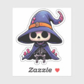 Sticker Cute Skeleton Witch - Halloween Kawaii (Feuille)