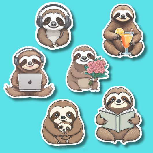 Sticker Cute Sloth Waterproof Collection