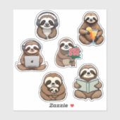 Sticker Cute Sloth Waterproof Collection (Feuille)
