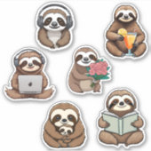 Sticker Cute Sloth Waterproof Collection (Devant)
