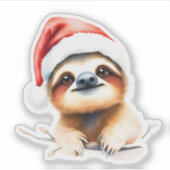 Sticker Cute Sloth Wearing A Santa hat (Devant)