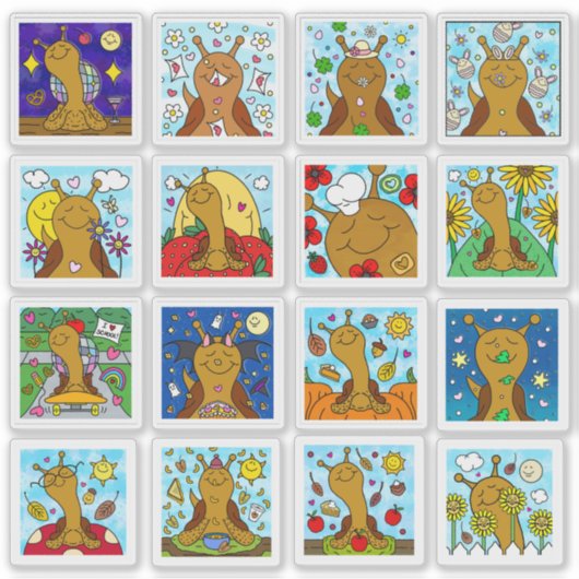 Sticker Cute Snail 2025 Tiny Art Series (Devant)