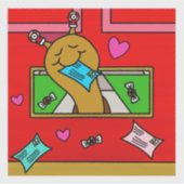 Sticker Cute Snail Christmas Mail Vinyl (Devant)