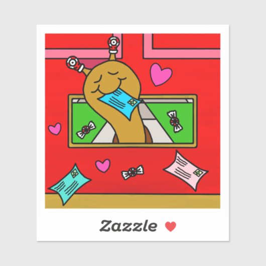 Sticker Cute Snail Christmas Mail Vinyl (Feuille)