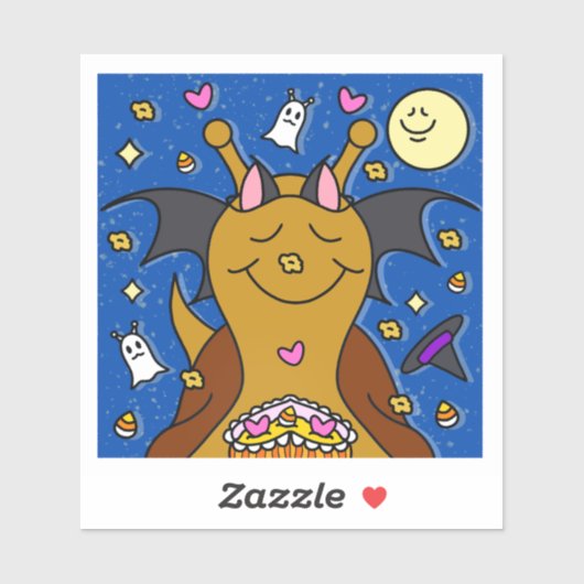 Sticker Cute Snail Happy Halloween Bat Vinyl (Feuille)