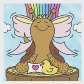 Sticker Cute Snail rose Coiffure Ruban Jolie fille sourire (Devant)